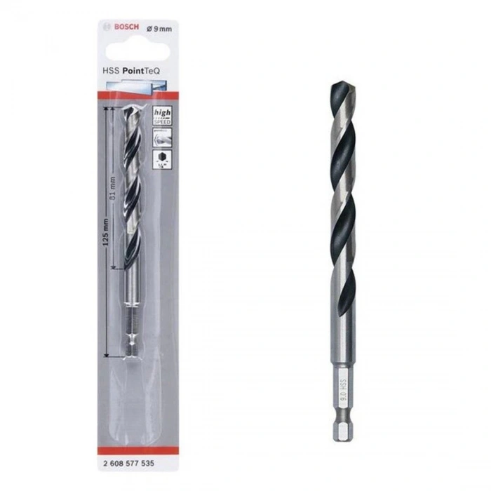 Mey İthalat® Bosch Pointteq Altıgen Şaftlı Hss Matkap Ucu 9 mm