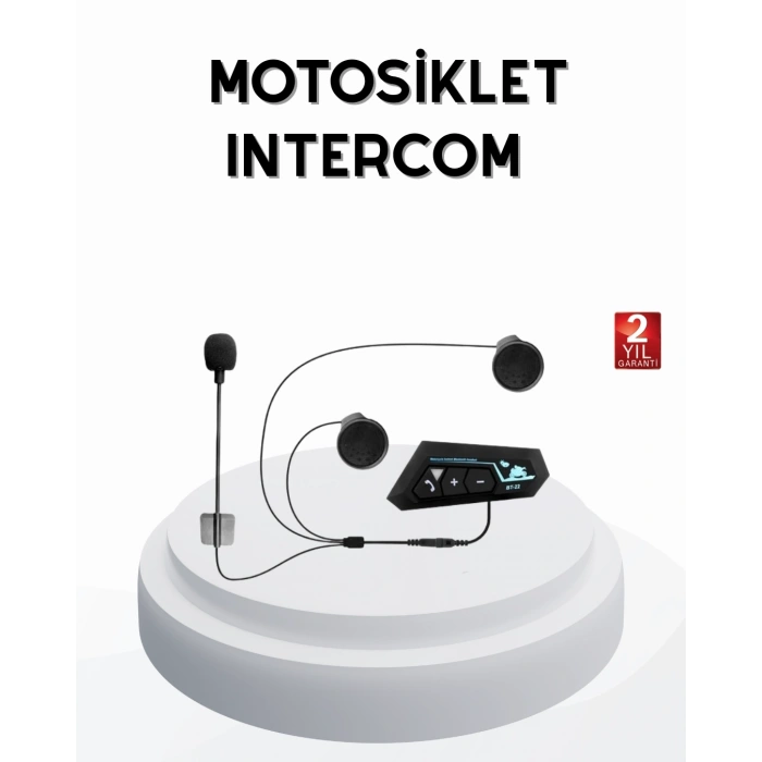 Mey İthalat® BT22 Kablosuz Kask Kulaklığı – Bluetooth 5.0, Intercom, Su Geçirmez ve Uzun Ömürlü Batarya