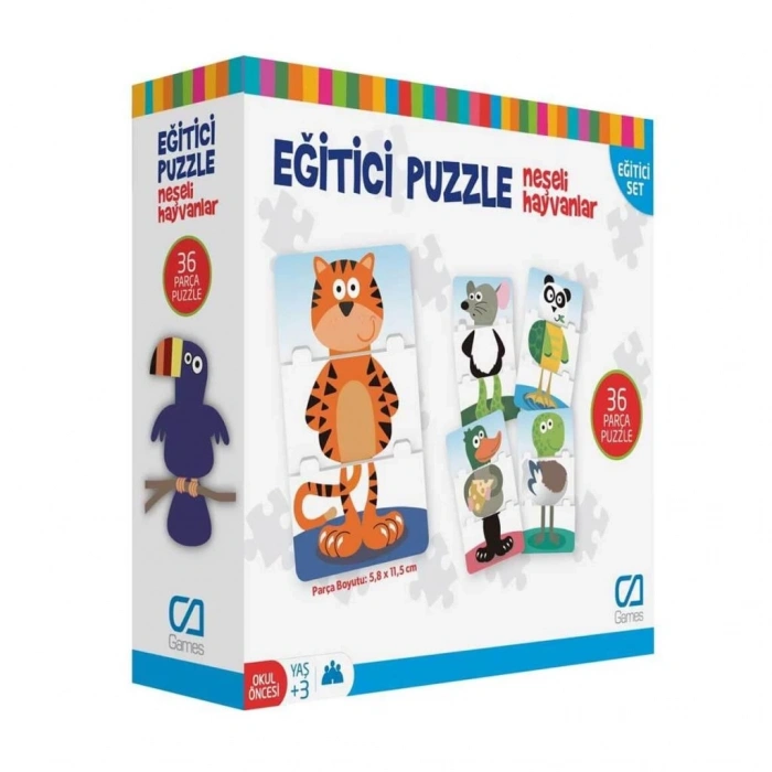 Mey İthalat® CA.5028 CA Games Eğitici Puzzle Neşeli Hayvanlar