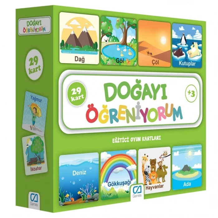 Mey İthalat® CAEGT-5053 Doğayı Öğreniyorum Eğitici Oyun Kartları -