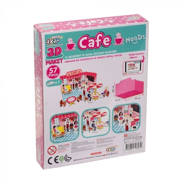 Mey İthalat® Cafe Maket 3 Boyutlu Puzzle