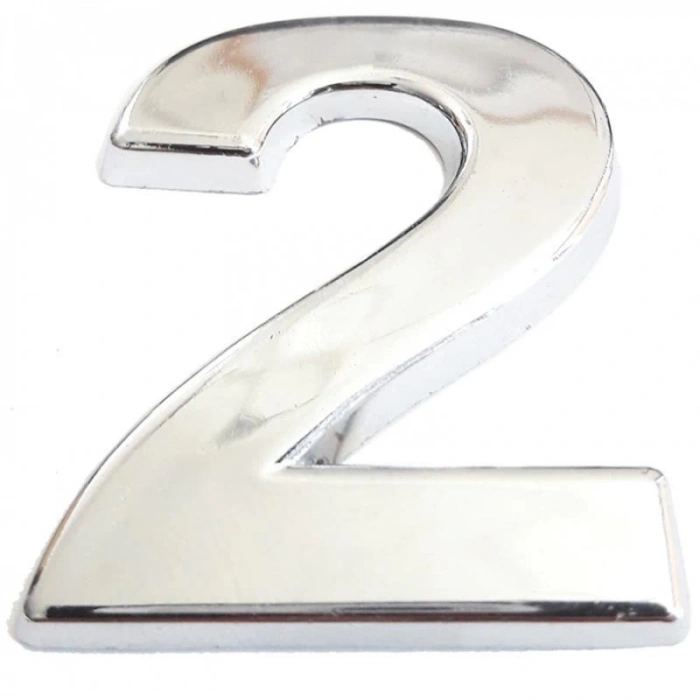 Mey İthalat® Cemax Krom Yapışkanlı 2 Rakamı 5 cm