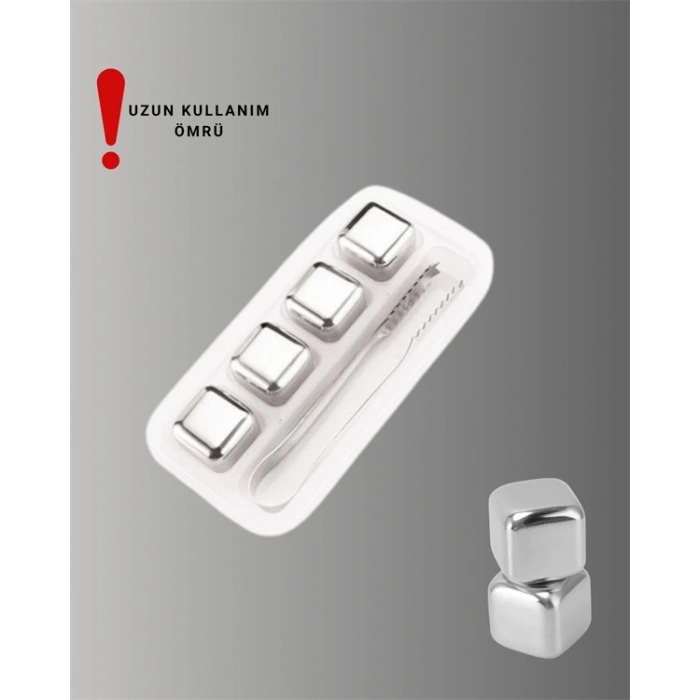 Mey İthalat® Çevre Dostu Metal Buz Küpü ve Kullanışlı Klips Seti