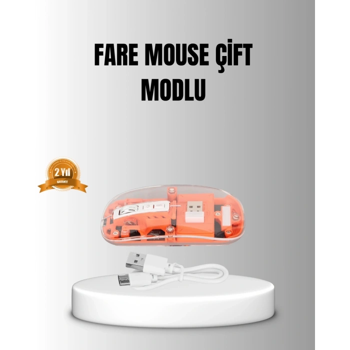 Mey İthalat® Çift Modlu Kablosuz Bluetooth 5.0 + 2.4GHz Mouse – 3 Cihaz Bağlantılı, Hızlı Geçiş Düğmeli