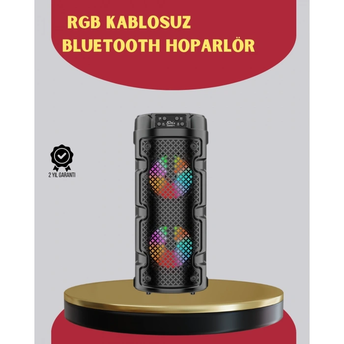 Mey İthalat® Çift Sürücülü Taşınabilir Kablosuz Hoparlör