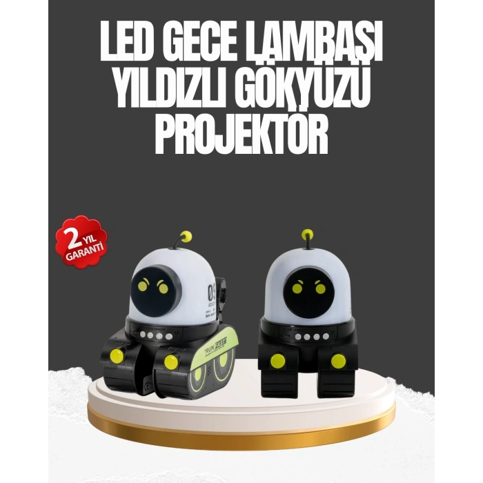 Mey İthalat® Çocuk Odası İçin Müzikli ve Işıklı Robot Projektör