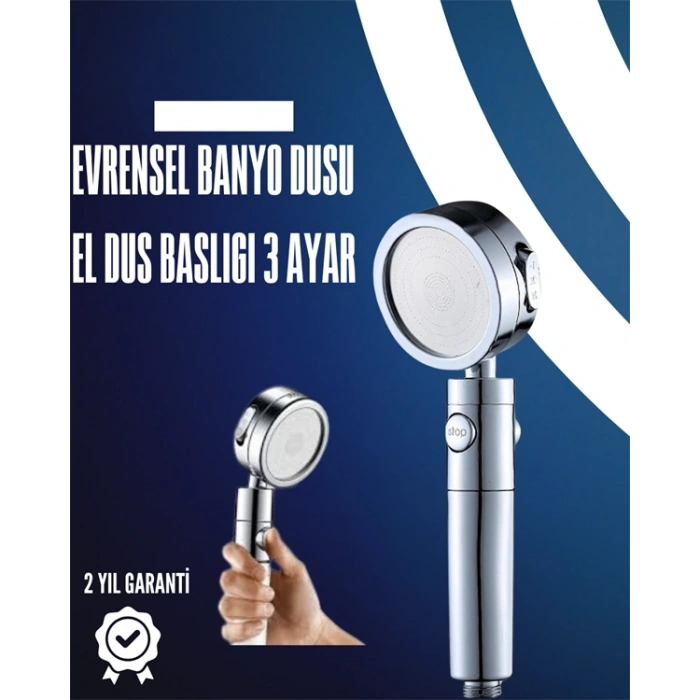 Mey İthalat® Dayanıklı ve Ergonomik Tasarımlı Ayarlanabilir El Duş Başlığı