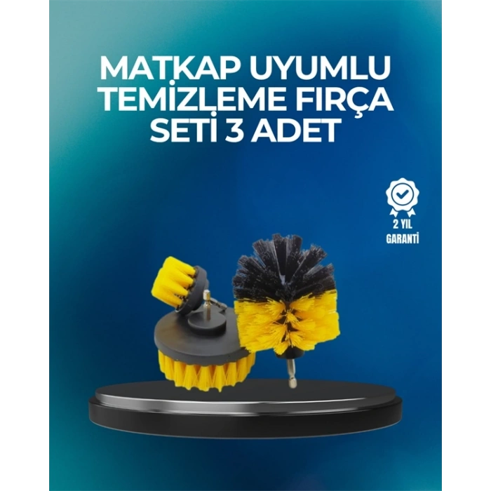Mey İthalat® Derinlemesine Temizlik İçin Dayanıklı Kıllı Matkap Fırçası Başlığı