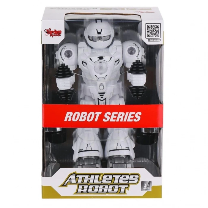 Mey İthalat® DF-6026 Işıklı ve Müzikli Hareketli Atletik Sporcu Robot -Vardem Oyuncak