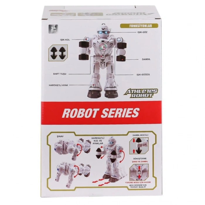 Mey İthalat® DF-6026 Işıklı ve Müzikli Hareketli Atletik Sporcu Robot -Vardem Oyuncak