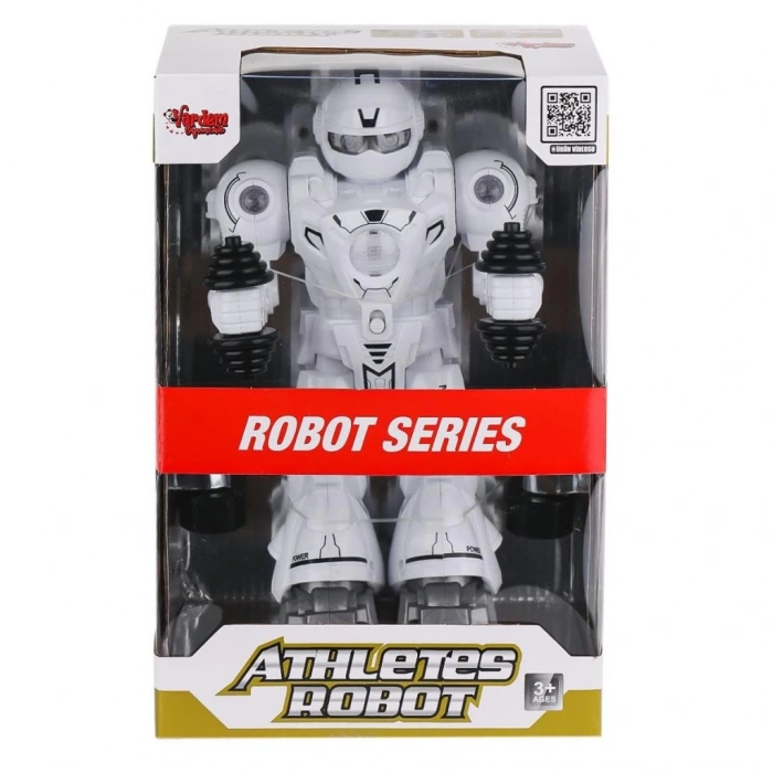 Mey İthalat® DF-6026 Işıklı ve Müzikli Hareketli Atletik Sporcu Robot -Vardem Oyuncak