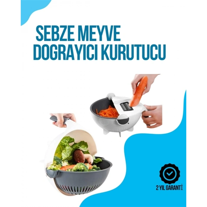 Mey İthalat® Dilimleyici ve Rende Bıçaklı Çok Amaçlı Mutfak Aleti