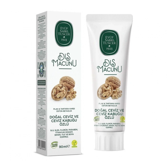 Mey İthalat®   Doğal Diş Macunu 90 Gr Ceviz & Ceviz Kabuğu Özlü