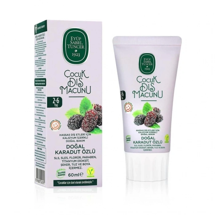 Mey İthalat®   Doğal Karadut Özlü Diş Macunu 2-6 Yaş 60 ml