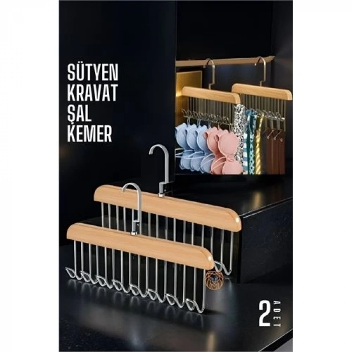 Mey İthalat® Dolap İçi Askı 2 adet Sütyen Şal Kravat Kemer Çanta