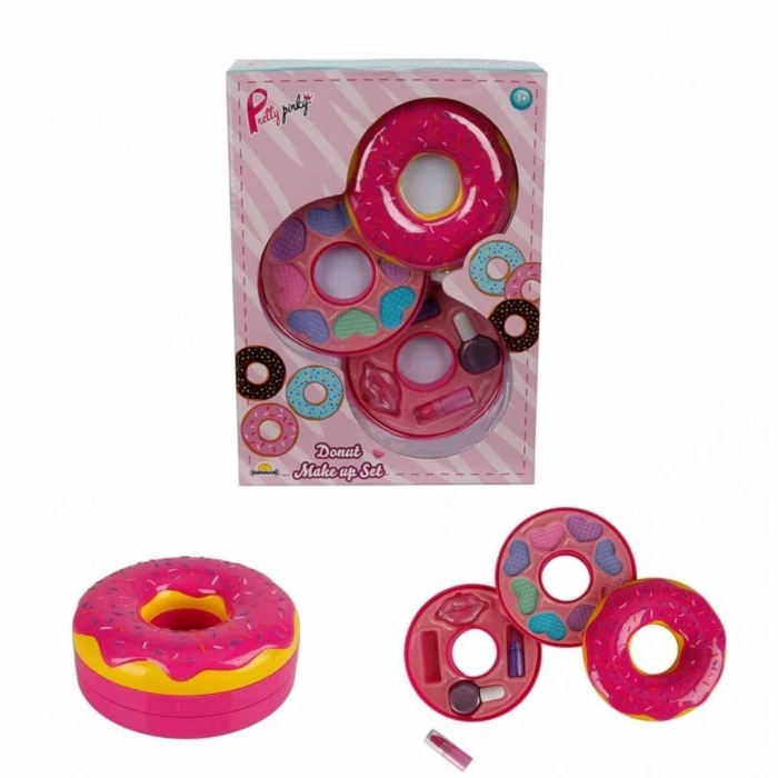 Mey İthalat® Donut Şekilli 2 Katlı Makyaj Güzellik Seti