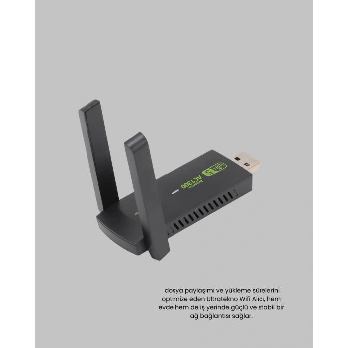 Mey İthalat® Dual Band USB WiFi Adaptör – 1200 Mbps Hız