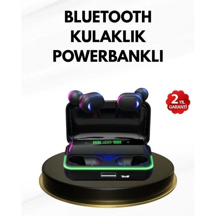 Mey İthalat® E10 Kablosuz Bluetooth Kulaklık – 3D Ses, Powerbank Şarj Kutusu