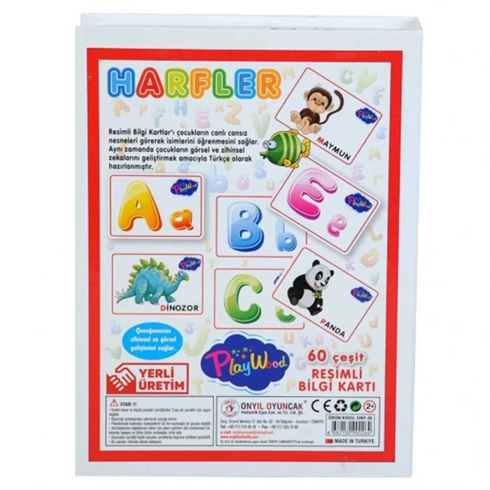 Mey İthalat® Eğitici Resimli Bilgi Kartı Harfler