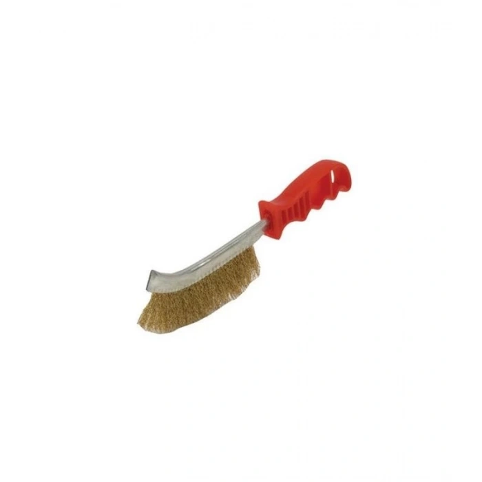 Mey İthalat® Eğri Saplı Tel Fırça Tek Sıra ( Plastik Saplı)