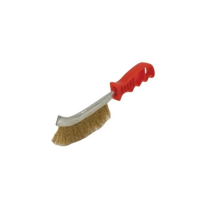 Mey İthalat® Eğri Saplı Tel Fırça Tek Sıra ( Plastik Saplı)