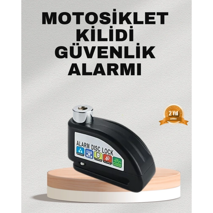 Mey İthalat® Ekonomik Alarm Disk Kilidi Motosiklet Scooter Bisiklet Güvenlik