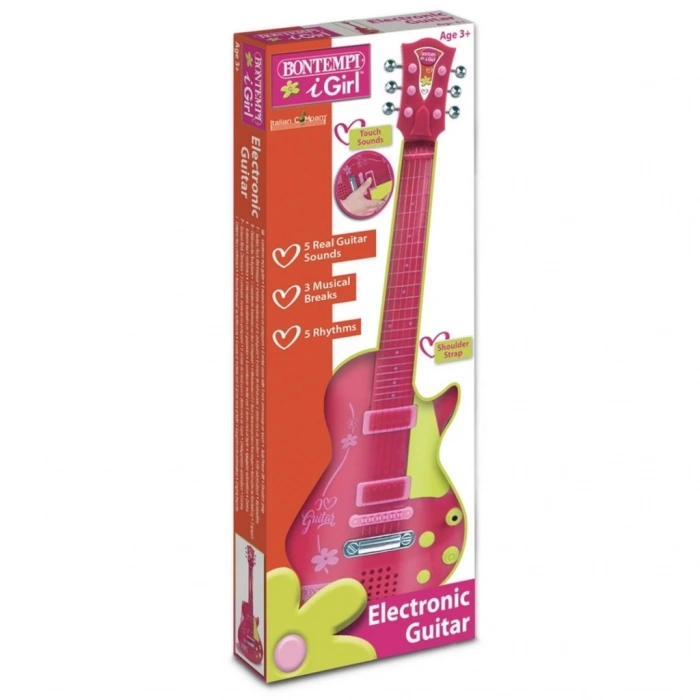 Mey İthalat® Elektronik Tuşlu ve Telli Askılı Pembe Gitar