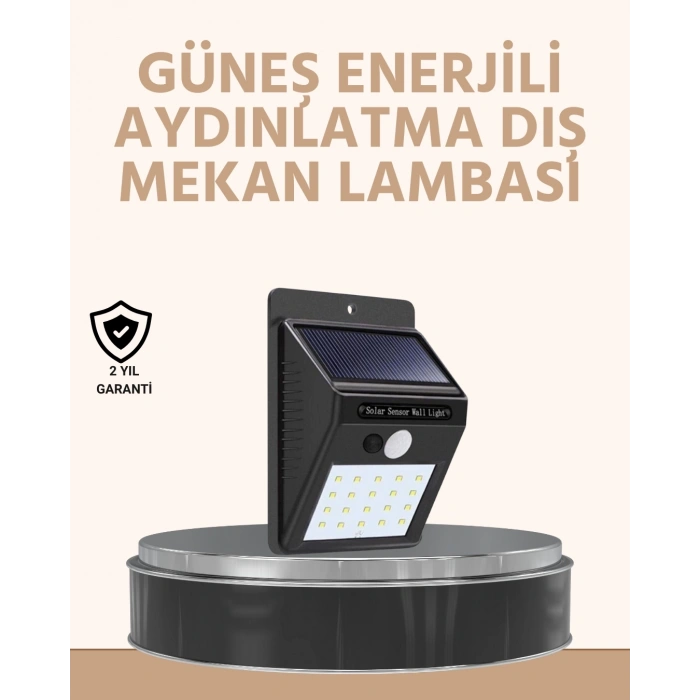 Mey İthalat® Enerji Tasarruflu ve Otomatik Sensörlü LED Güneş Işığı – Dış Mekan Uyumlu