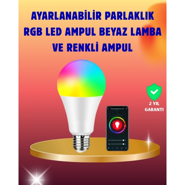 Mey İthalat® Enerji Verimli Akıllı LED Ampul, Uzaktan Kontrol Özellikli