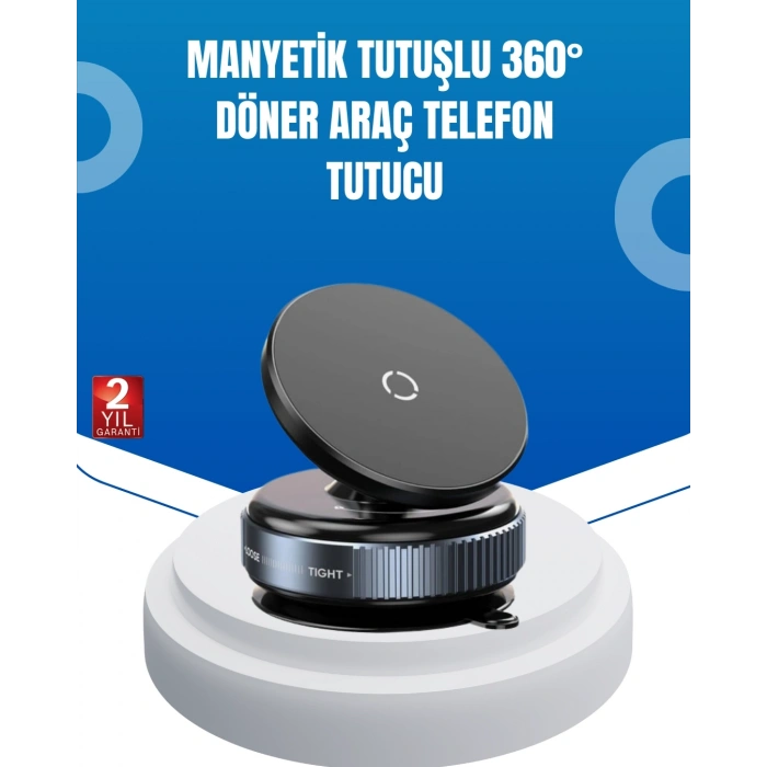 Mey İthalat® Evrensel Manyetik Araç Telefon Tutucu 360° Döner Başlık