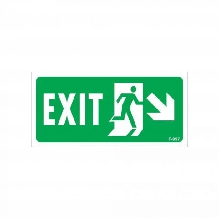 Mey İthalat® Exit Sağ Aşağı Uyarı Levhası 17,5x25 KOD:957