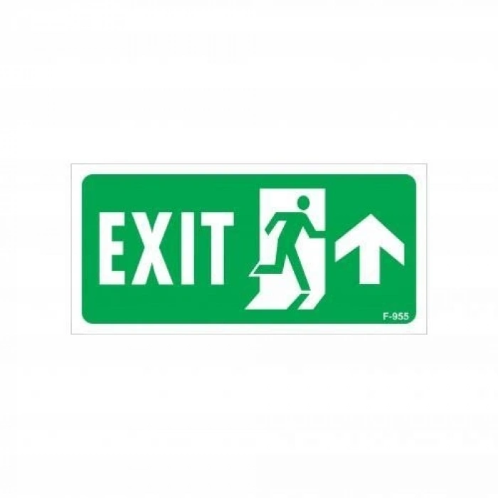 Mey İthalat® Exit Yukarı Sağ Ok İşaretli Uyarı Levhası 17,5x25 KOD:955