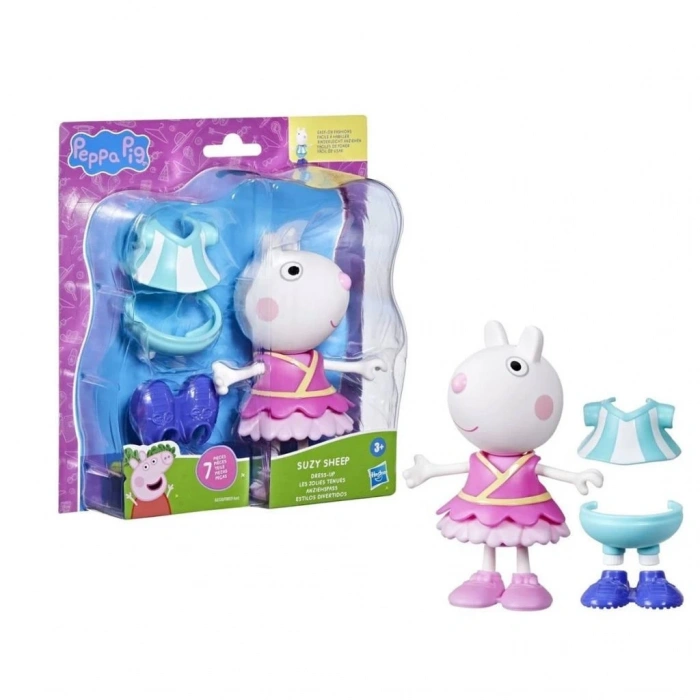 Mey İthalat® F8859 Peppa Pig ve Ailesi Kıyafetli Figür Seti +3 yaş