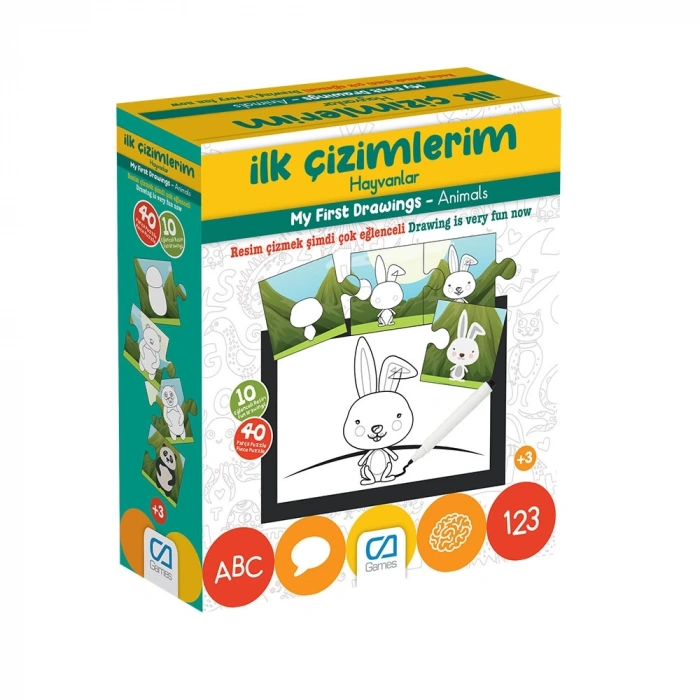 Mey İthalat® Games İlk Çizimlerim Hayvanlar 40 Parça 5205