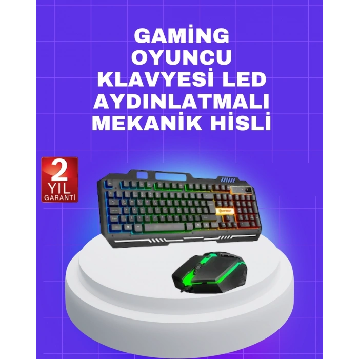 Mey İthalat® Gaming Klavye Mouse – Çatışmasız Tuş, Hızlı Tepki Süresi