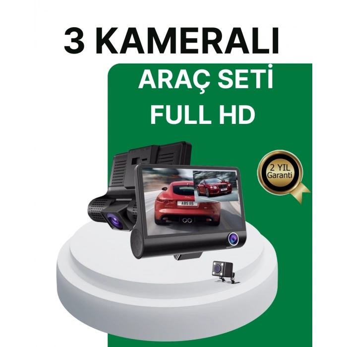 Mey İthalat® Gece Görüşü Destekli, 1080P Full HD Çözünürlüklü Araç İçi Kamera