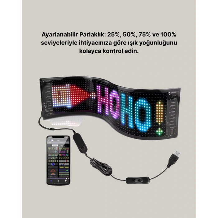 Mey İthalat® Gece Kullanıma Uygun  Pixel RGB LED Panel Estetik Atmosfer Işığı