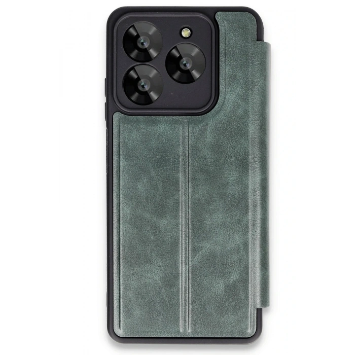 Mey İthalat®  General Mobile Era 30 Kılıf Flip Cover - Koyu Yeşil
