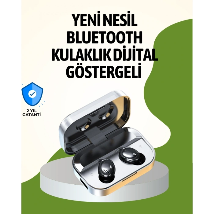 Mey İthalat® Gerçek Kablosuz Kulaklık – Bluetooth 5.0, Şarj Kutulu, Parmak İzi Kontrollü