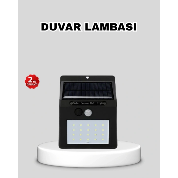 Mey İthalat® Güneş Enerjili 20 LED Hareket Sensörlü Lamba – IP65 Su Geçirmez Dış Mekan Aydınlatma