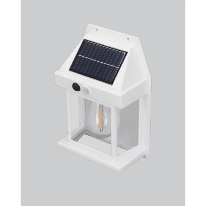 Mey İthalat® Güneş Enerjili Dış Mekan Sensörlü Duvar Lambası IP65 Su Geçirmez