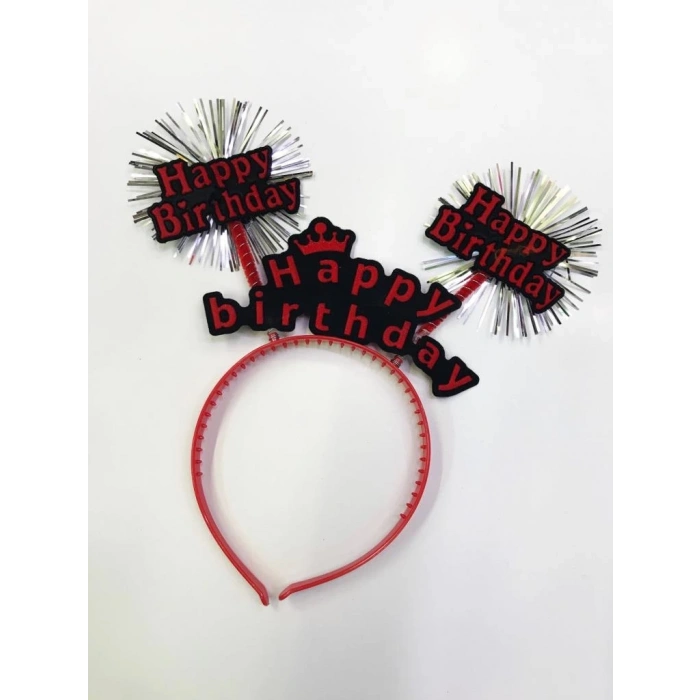 Mey İthalat® Happy Birthday Neon Renk Doğum Günü Tacı 12 Adet