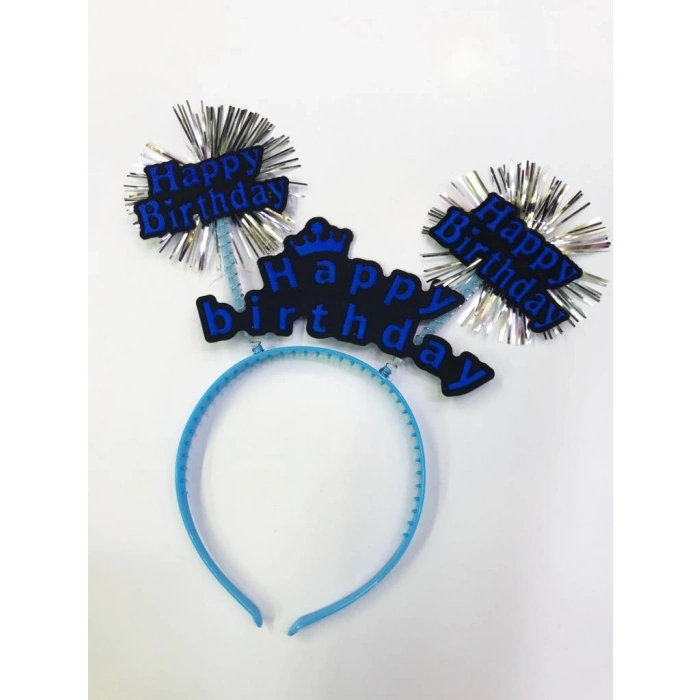 Mey İthalat® Happy Birthday Neon Renk Doğum Günü Tacı 12 Adet