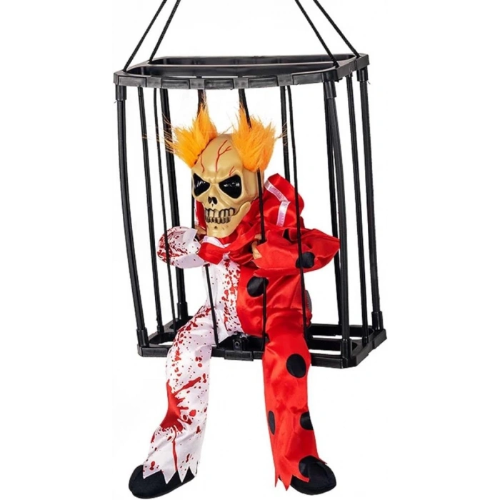 Mey İthalat® Hareketli Sesli Sensörlü Mahkum Joker İskelet Dekorasyon 22x27 cm