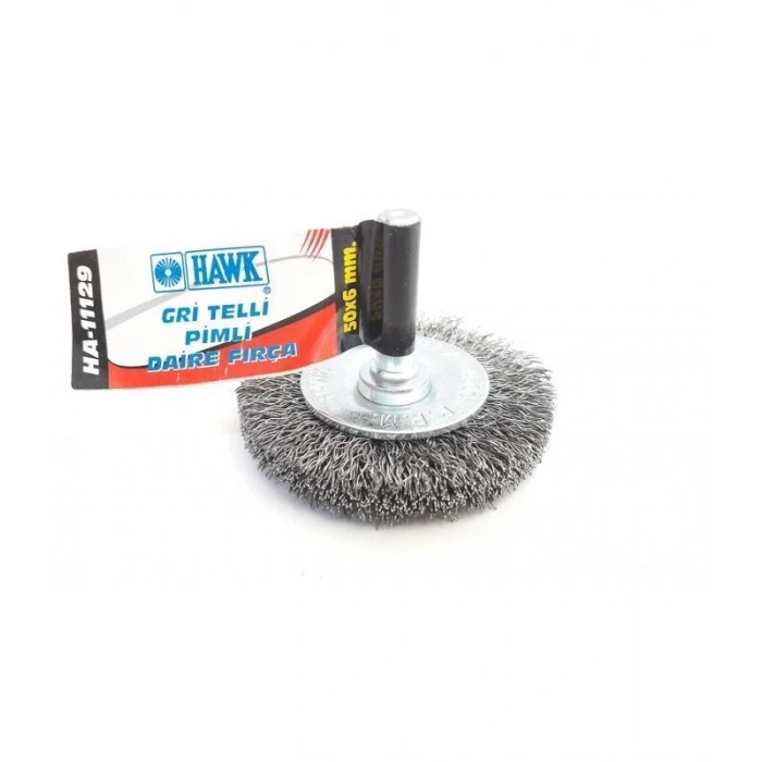 Mey İthalat® Hawk HA11129 Pimli Gri Tel Daire Fırça 50x6 mm