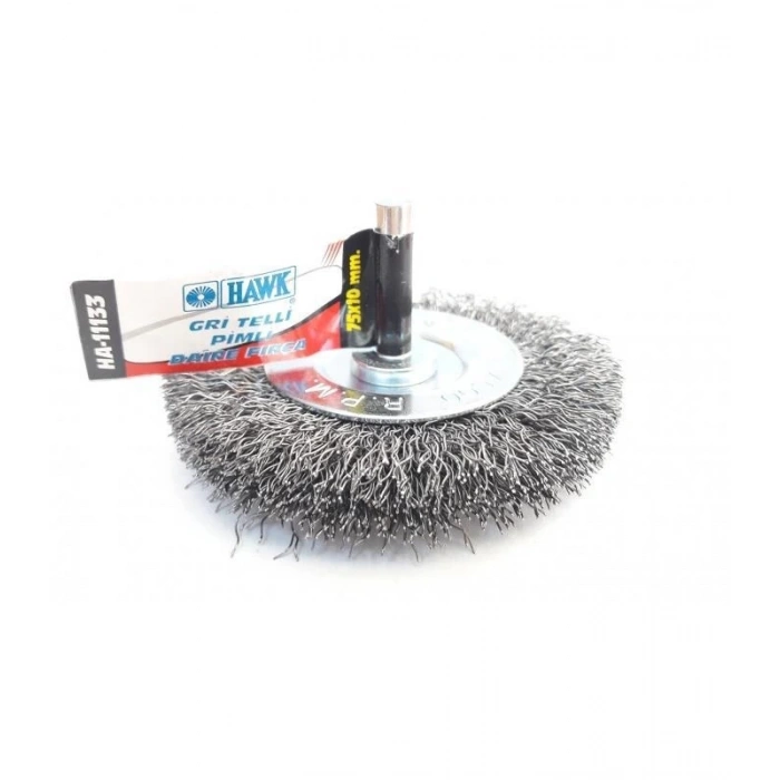 Mey İthalat® Hawk HA11133 Pimli Gri Tel Daire Fırça 75x10 mm