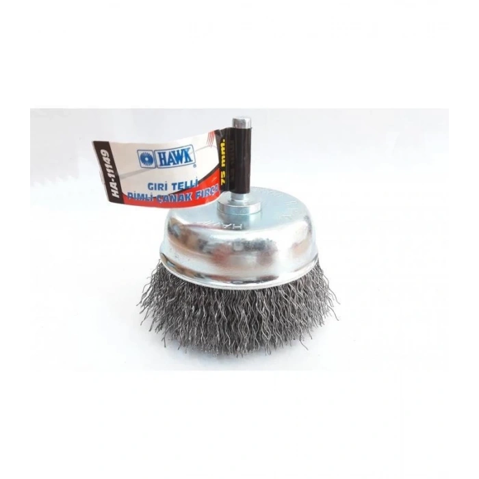 Mey İthalat® Hawk HA11149 Pimli Gri Tel Çanak Fırça 75 mm