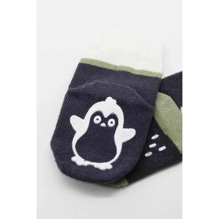 Mey İthalat®   Hayvan Figürlü Kaymaz Erkek Soket Çorap 2Li BS10119 Antrasit