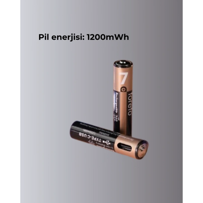 Mey İthalat® Hızlı Şarj Teknolojili USB Şarjlı AAA Pil – 40 Dakikada Tam Şarj