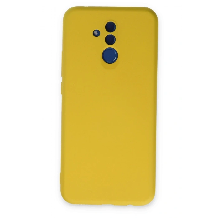 Mey İthalat®  Huawei Mate 20 Lite Kılıf Nano içi Kadife Silikon - Sarı